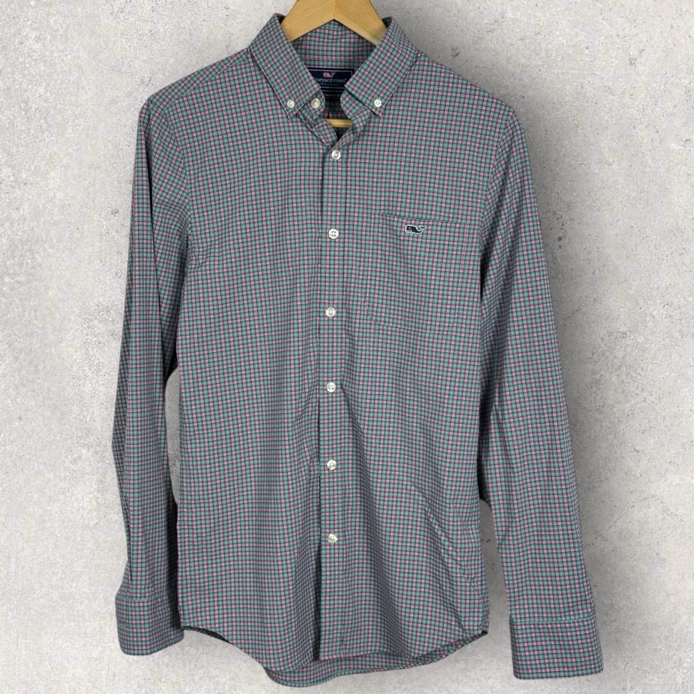 Vineyard Vines Slim Fit Tucker Shirt Mens Size XS Plaid Performance Button Down